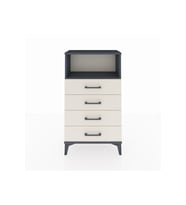Arges Komodin Tek Raflı 4 Çekmeceli 60x30x106 Antrasit-Aytaşı