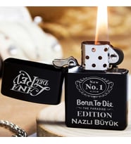 Kişiye Özel İsimli Benzinli Siyah Zippo Çakmak - Lana Del Rey Baskılı