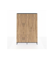 Arges Gardrop 7 Raflı 5 Kapaklı Tek Askılı 132x30x195 Antrasit-Çam