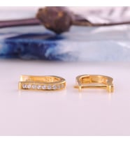 925 Ayar Gümüş Taşlı J Küpe Çap:12,5 mm- ES00146 (Altın)