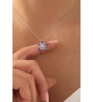 925 Ayar Gümüş Kar Tanesi Kolye - 925 Ayar Gümüş Kolye