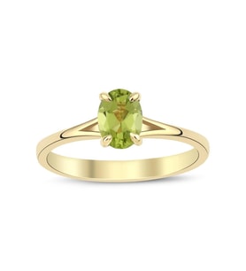 Peridot Oval Tektaş Yüzük