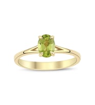 Peridot Oval Tektaş Yüzük