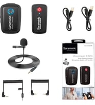 Saramonic Blink500B1 Ultra Kompakt Kablosuz Klipsli Yaka Mikrofon Sistemi, Siyah (Çok Renkli)