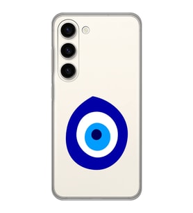 Samsung Galaxy S23 Uyumlu Nazar Boncuğu Tasarımlı Şeffaf Telefon Kılıfı