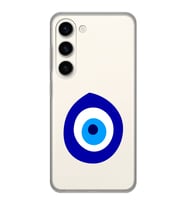 Samsung Galaxy S23 Uyumlu Nazar Boncuğu Tasarımlı Şeffaf Telefon Kılıfı