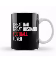 Fathers Day Great Dad Great Husband Football Kupa Bardak Porselen
