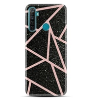 Realme 5i 5 Pro 6i 7 Pro 8 Kılıf Desemli Silikon Pembe Şeritli Mermer 1312
