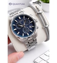 Quantum Sapphire Camlı İtalyan Bileklik Hediyeli 2 Yıl Garantili 10 Atm Erkek Kol Saati 1122.391