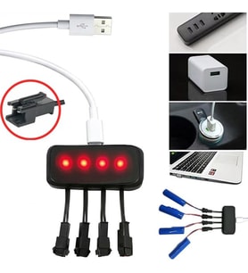 PM-29140 4in1 SM-2P Soket 3.7V Lityum Pil Usb Splitter Şarj Aleti