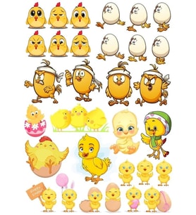 Sevimli Civciv Sticker Set 1 31 Parça Telefon, Tablet, Defter, Laptop Sticker