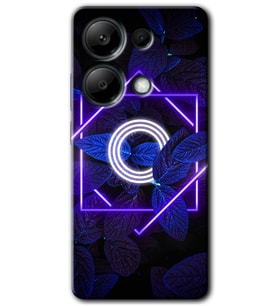 Redmi Note 13 Pro 4G Kılıf HD Desen Baskılı Kılıf - Dark Neon Yaprak O Harfi