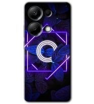 Redmi Note 13 Pro 4G Kılıf HD Desen Baskılı Kılıf - Dark Neon Yaprak O Harfi