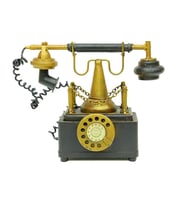 Dekoratif Metal Telefon Kumbaralı Biblo Hediyelik