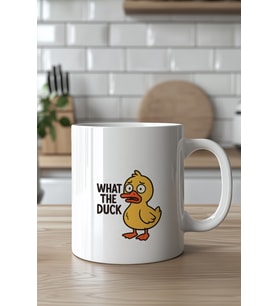 What The Duck Tasarımlı 330ml Baskılı Beyaz Seramik Kupa Bardak