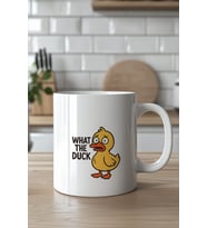 What The Duck Tasarımlı 330ml Baskılı Beyaz Seramik Kupa Bardak