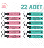 Pembe & Turkuaz, 22’li Set, Tarih ve İsimli Deri Hatıra, Akraba Pikniklerine Anlamlı Anı