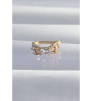 Mey İthalat® Pirinç Renk Zirkon Taş Kaplama Earcuff Küpe