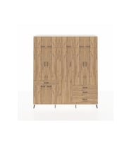 Hyperion Gardrop 11 Raflı 4 Çekmeceli 2 Askılı 220x44x243 Aytaşı-Çam/Çam