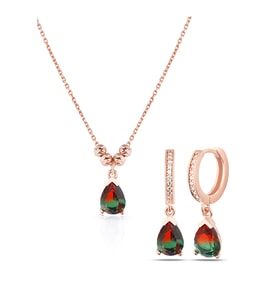 AZURİS 925 AYAR GÜMÜŞ TURMALİN SET