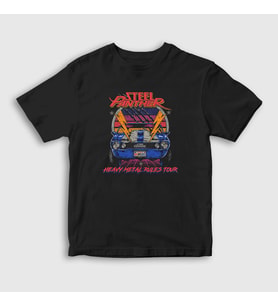 Presmono Unisex Çocuk Siyah Tour Steel Panther T-Shirt 389278tt