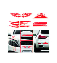 Monster Pençe Dikiz-Kanat-Bagaj Oto Sticker Kırmızı 4'lü Paket