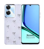 Microsonic Realme Note 60 Kılıf PrettyCharm Bow (Gümüş)