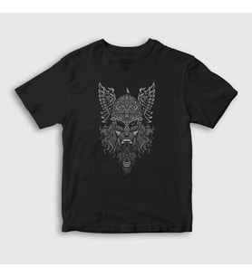 Presmono Unisex Çocuk Siyah Odin V3 Vikings T-Shirt 353329tt