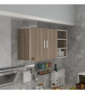 Kenzlife hazır mutfak fulvus22 crd 060*120*22 mutfak banyo dolabı kapaklı raflı (Karışık)