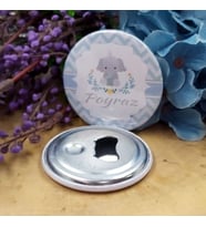 15 Adet Giri Mavi Filli Baskılı  Metal Bebek Hediyeliği Bebek Şekeri Metal Magnet Açacak 58 mm-