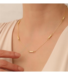 925 Ayar Gümüş Burgulu Silindir Detaylı Zincir (Gold)