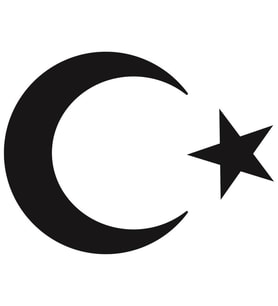 Türk Bayrağı, Ay Yıldız Araba Oto Sticker Siyah 10x7,5 cm