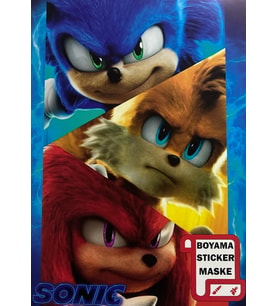 Sonic Temalı Stickerlı, Maskeli ve Boyamalı Aktivite Kitabı (8 Sayfa)