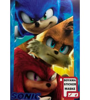 Sonic Temalı Stickerlı, Maskeli ve Boyamalı Aktivite Kitabı (8 Sayfa)