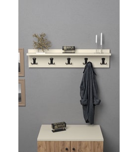 Askılık Duvar Elbise Askılığı Portmanto 80 Cm Krem DÜZ