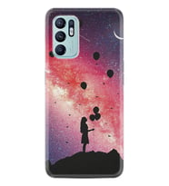 Oppo Reno 6 Kılıf Resimli Desenli Baskılı Silikon Flowers Cat 2 1349