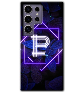 Galaxy S24 Ultra Kılıf HD Desen Baskılı Kılıf - Dark Neon Yaprak B Harfi