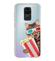 PrintiFy Xiaomi Redmi Note 9 ile Uyumlu 1mm Slim Fit Kedi 1 050b Baskılı Şeffaf  Kılıf