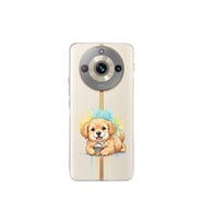 Realme 11 Pro ile Uyumlu Splash Köpek Tasarımlı Şeffaf Silikon Kılıf
