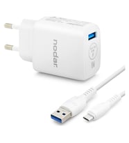Micro Usb Qc 3.0 Hızlı Şarj Seti 18W 3.4A Usb Adaptörlü 1 M Pvc Kablolu Beyaz ND1009