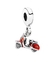 Kırmızı Scooter Charm  925 Ayar Gümüş