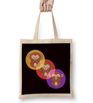 See Speak Hear No Evil Japan Wise Monkeys Japanese Emoticon Bez Çanta Uzun Saplı