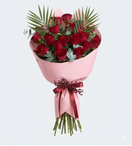 Pembe Bukette 20 Kırmızı Gül
