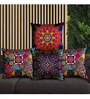 eJOYA Geleneksel Mandala Tasarımlı 4'lü Yastık İçi Ve Kırlent Kılıfı 45cm 113786