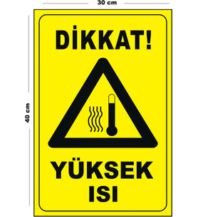 Metal Yüksek Isı 30 cm x 40 cm A3 Büyüklüğünde Uyarı Levhası Yönlendirme Tabelası
