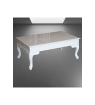 Orta sehpa 18521 Klasik Demonto Kayın Aslan Ayak MDF Tabla beyaz Lake El Yapım