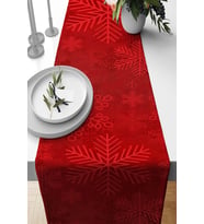 Kırmızı Yeniyıl Yılbaşı Noel Christmas Runner Masa Örtüsü 40X140Cm Rnr641