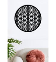 Ahşap Yaşam Çiçeği Kutsal Geometri Dekoratif Tablo
