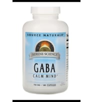 Source Naturals, GABA Calm Mind, 750 mg, 180 Capsules.Made ın Usa 3945 (Renksiz)