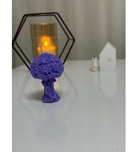Serenity Sanat Dekoratif ve Hediyelik Buket Çiçek Mum %100 SoyaWax (Mor)